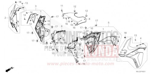 MIDDLE COWL (CRF1100A2/A4/AL2/AL4/D2/D4/DL2/DL4) CRF1100A2N de 2022